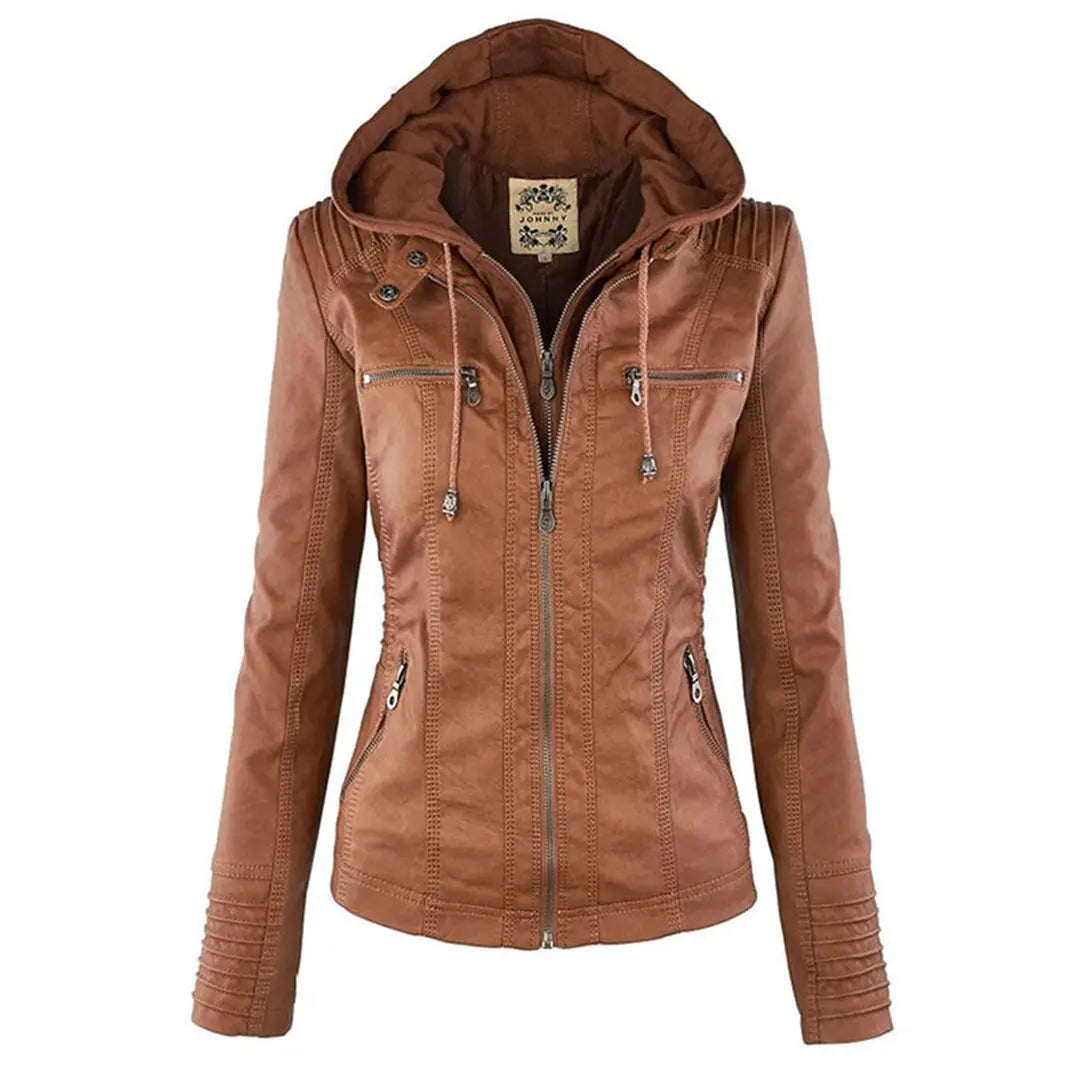 Agnes | Women Faux Leather Biker Jacket