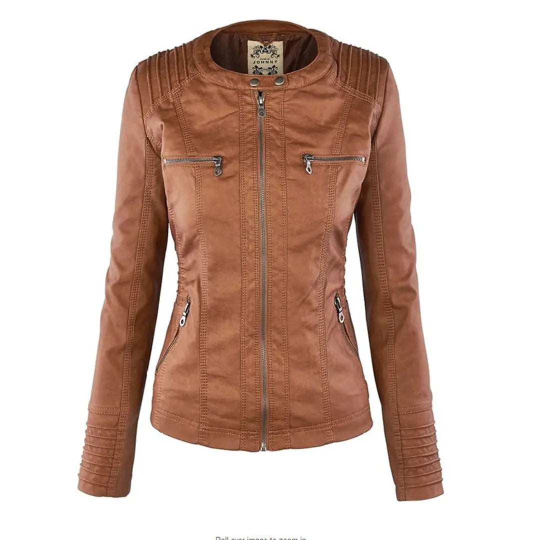 Agnes | Women Faux Leather Biker Jacket