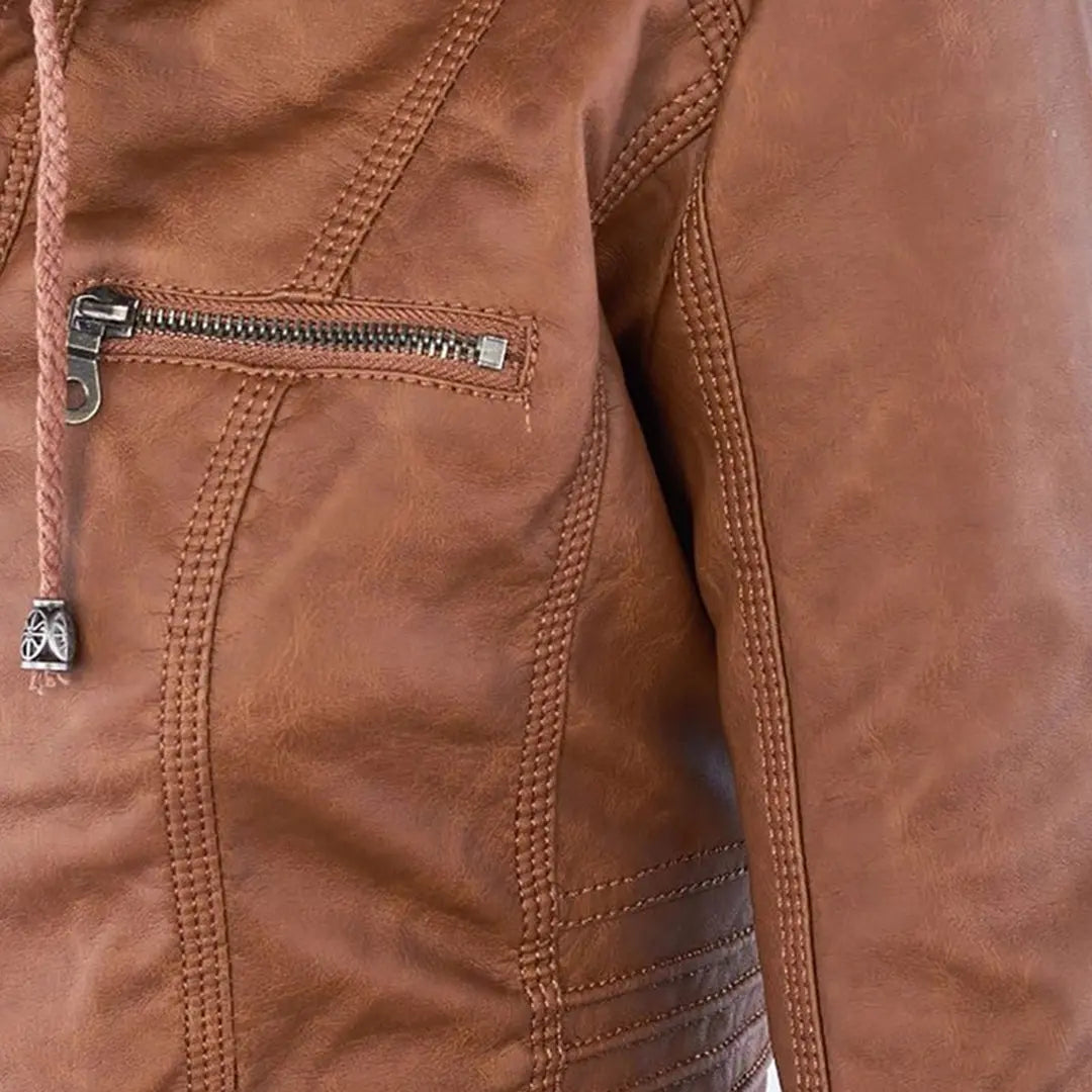 Agnes | Women Faux Leather Biker Jacket