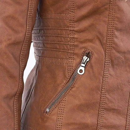 Agnes | Women Faux Leather Biker Jacket