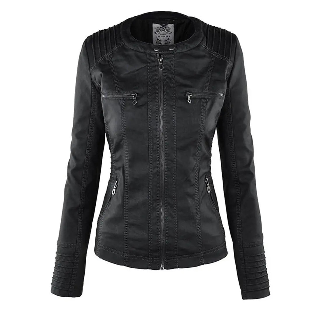 Agnes | Women Faux Leather Biker Jacket