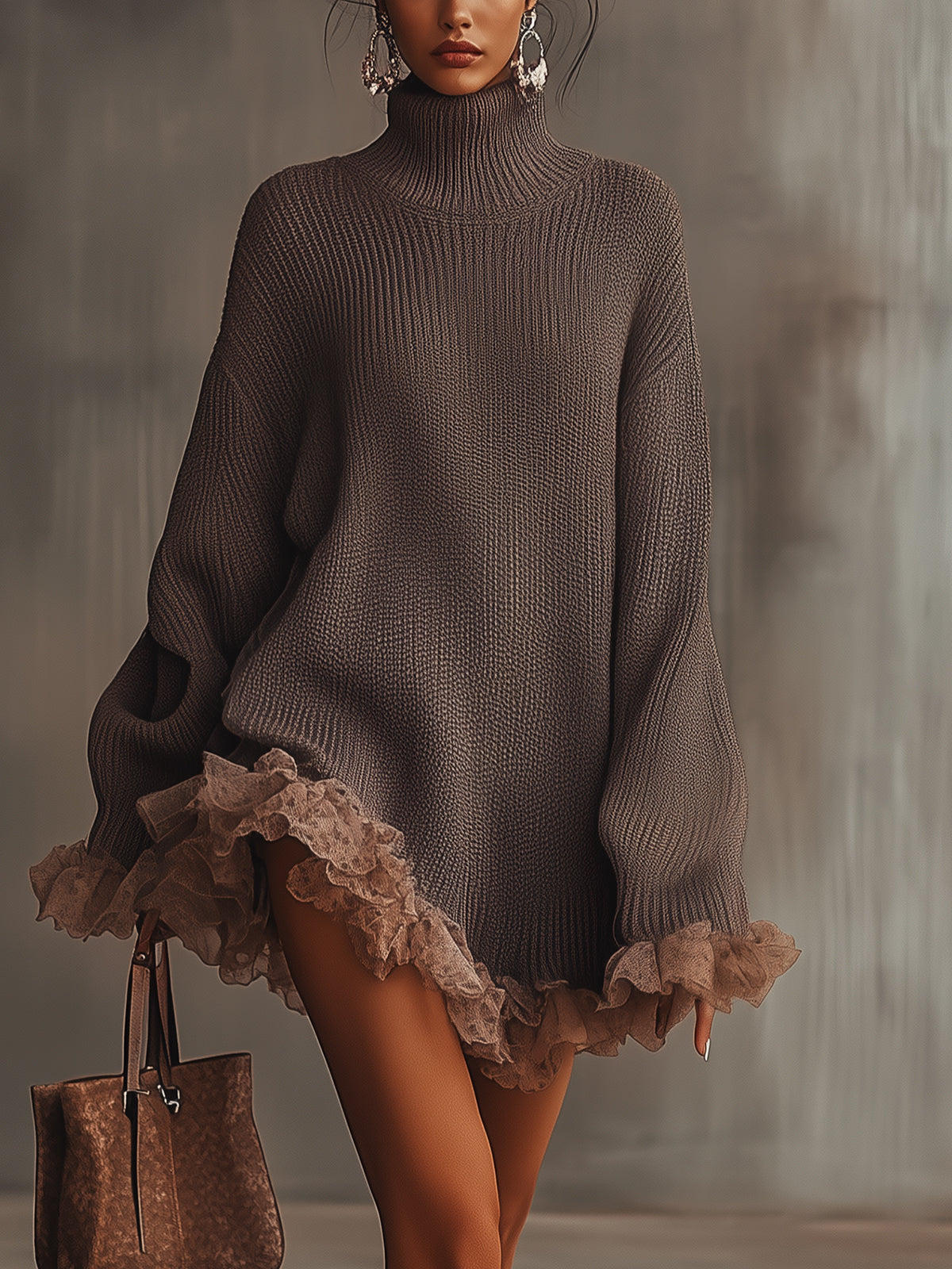 Clara | Women Turtleneck Knit Sweater Dress