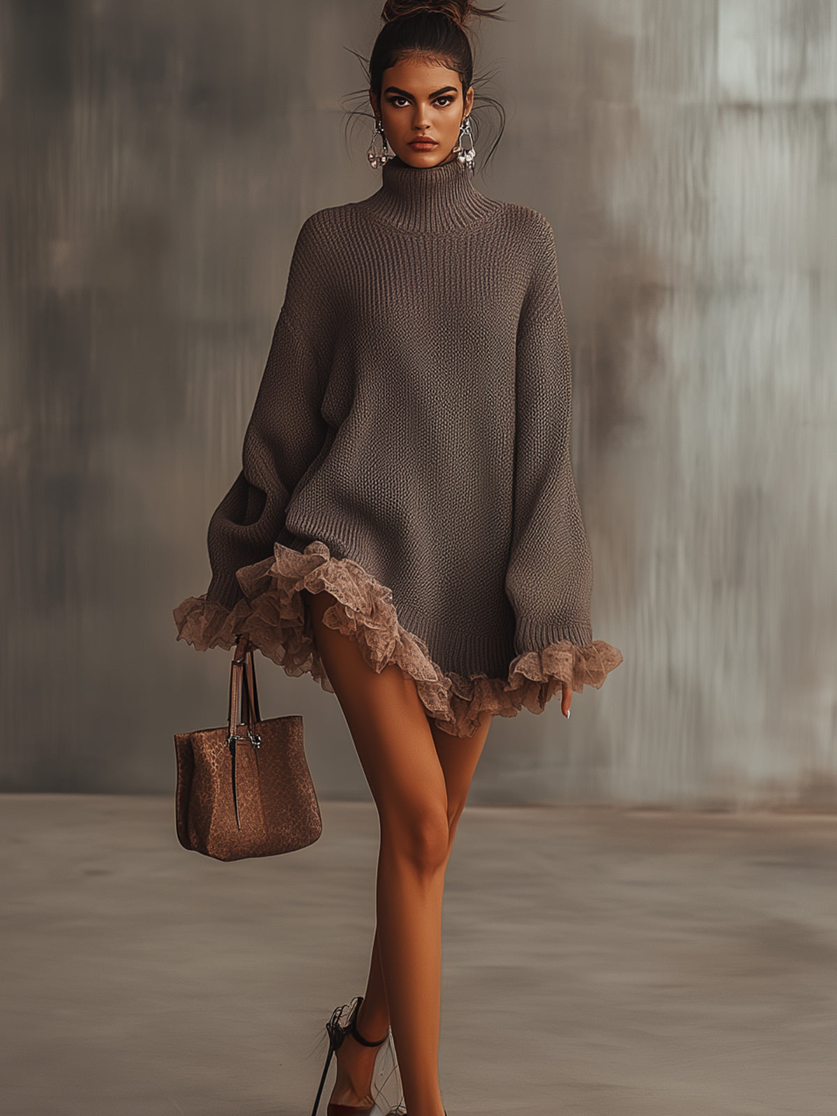 Clara | Women Turtleneck Knit Sweater Dress