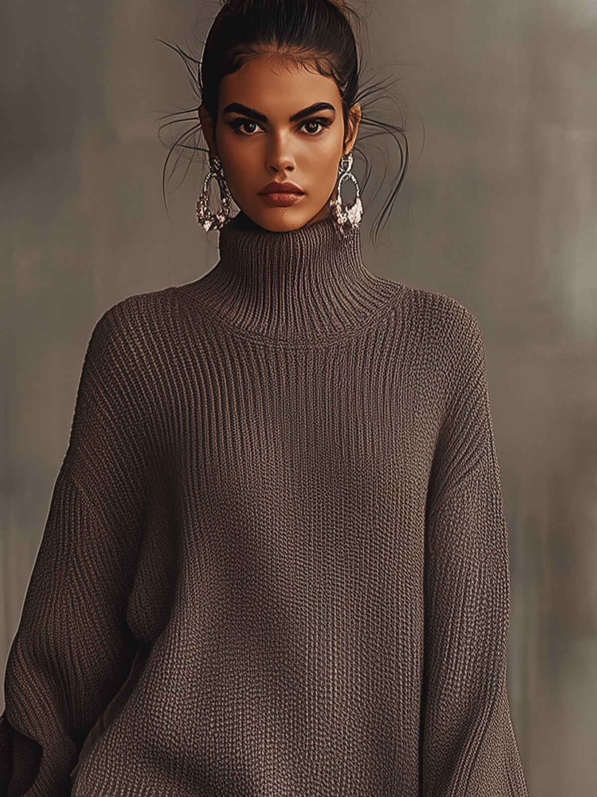 Clara | Women Turtleneck Knit Sweater Dress