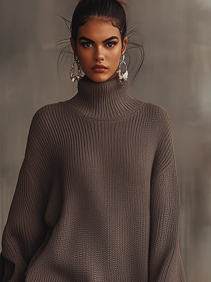 Clara | Women Turtleneck Knit Sweater Dress