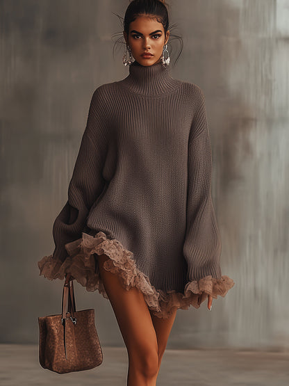 Clara | Women Turtleneck Knit Sweater Dress