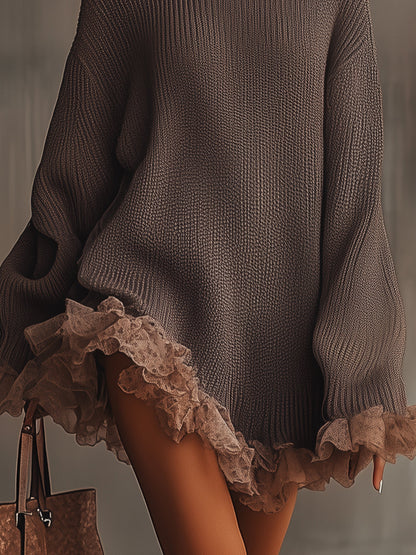Clara | Women Turtleneck Knit Sweater Dress