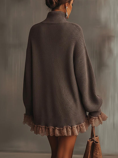 Clara | Women Turtleneck Knit Sweater Dress