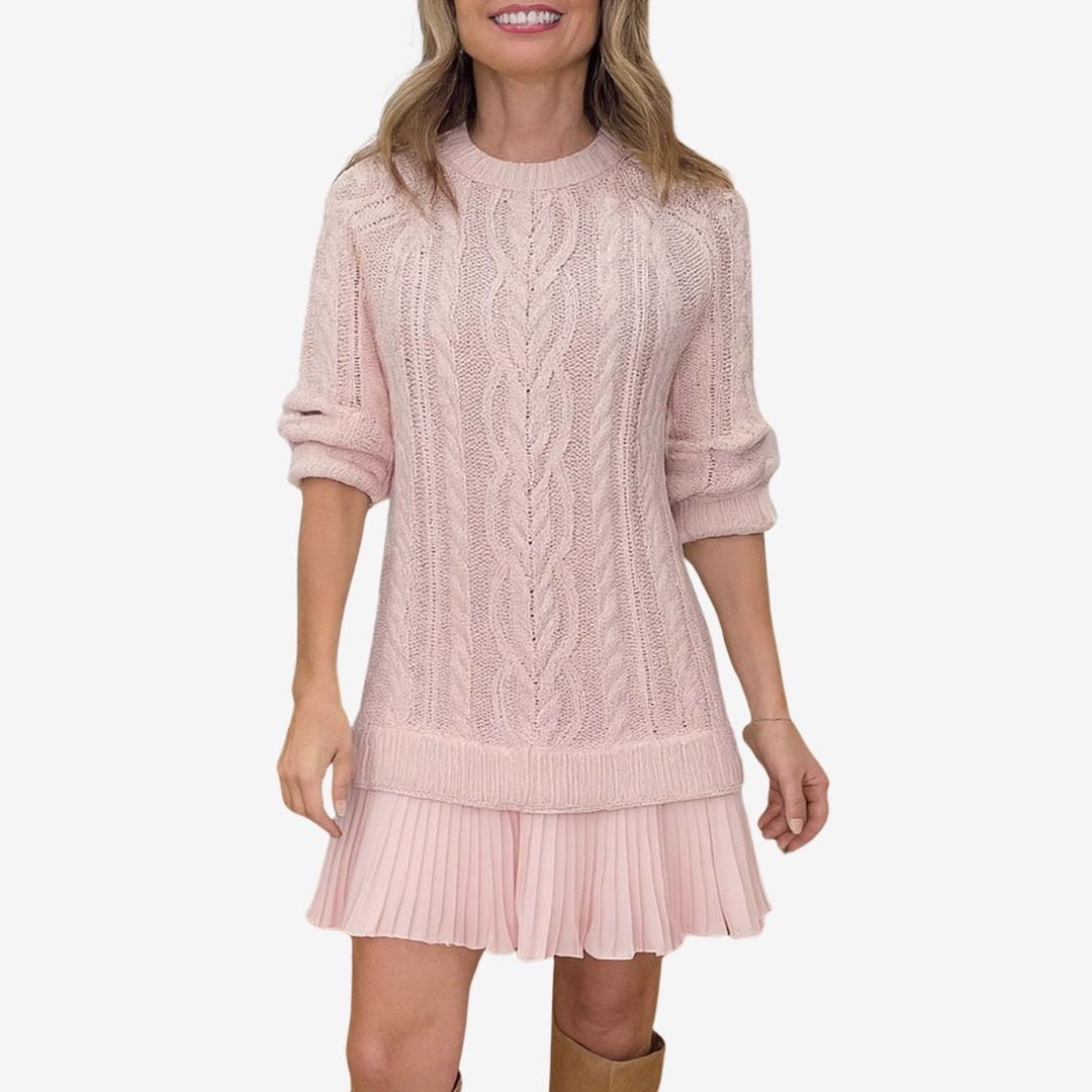 Della Women Ribbed Knit Sweater Dress