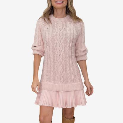 Della Women Ribbed Knit Sweater Dress