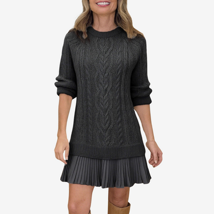 Della Women Ribbed Knit Sweater Dress