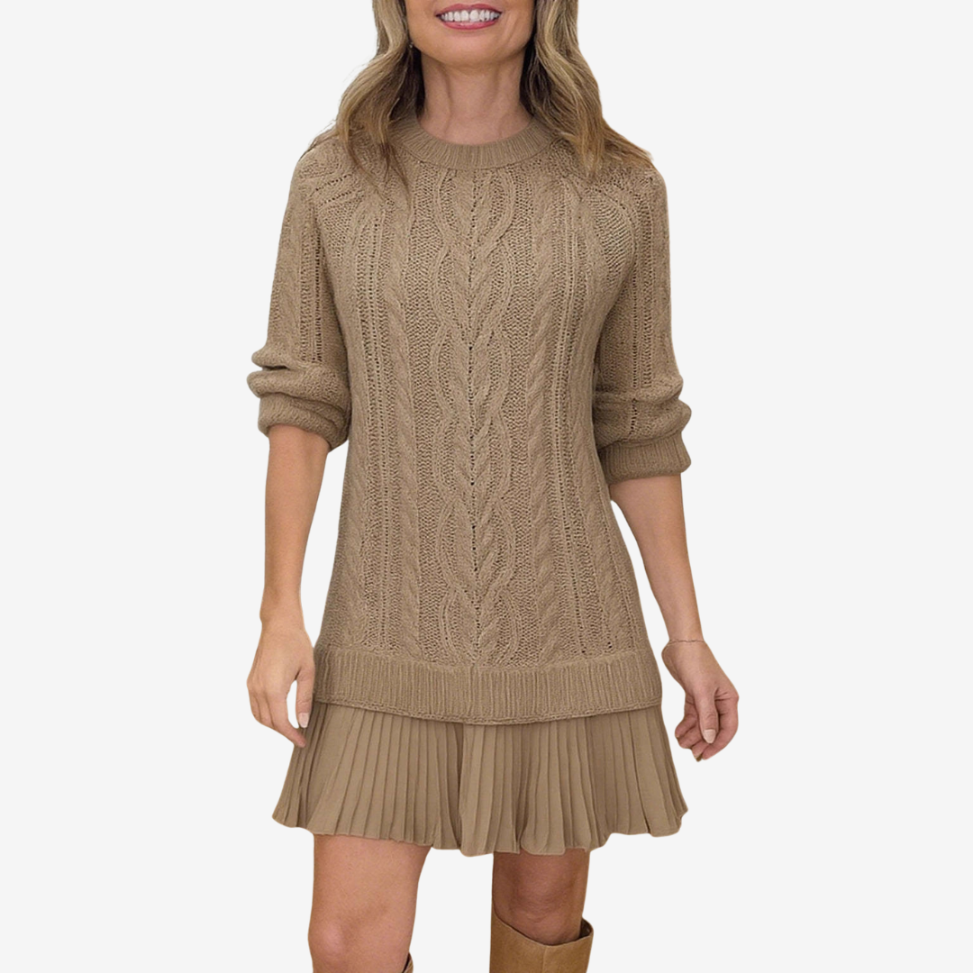 Della Women Ribbed Knit Sweater Dress