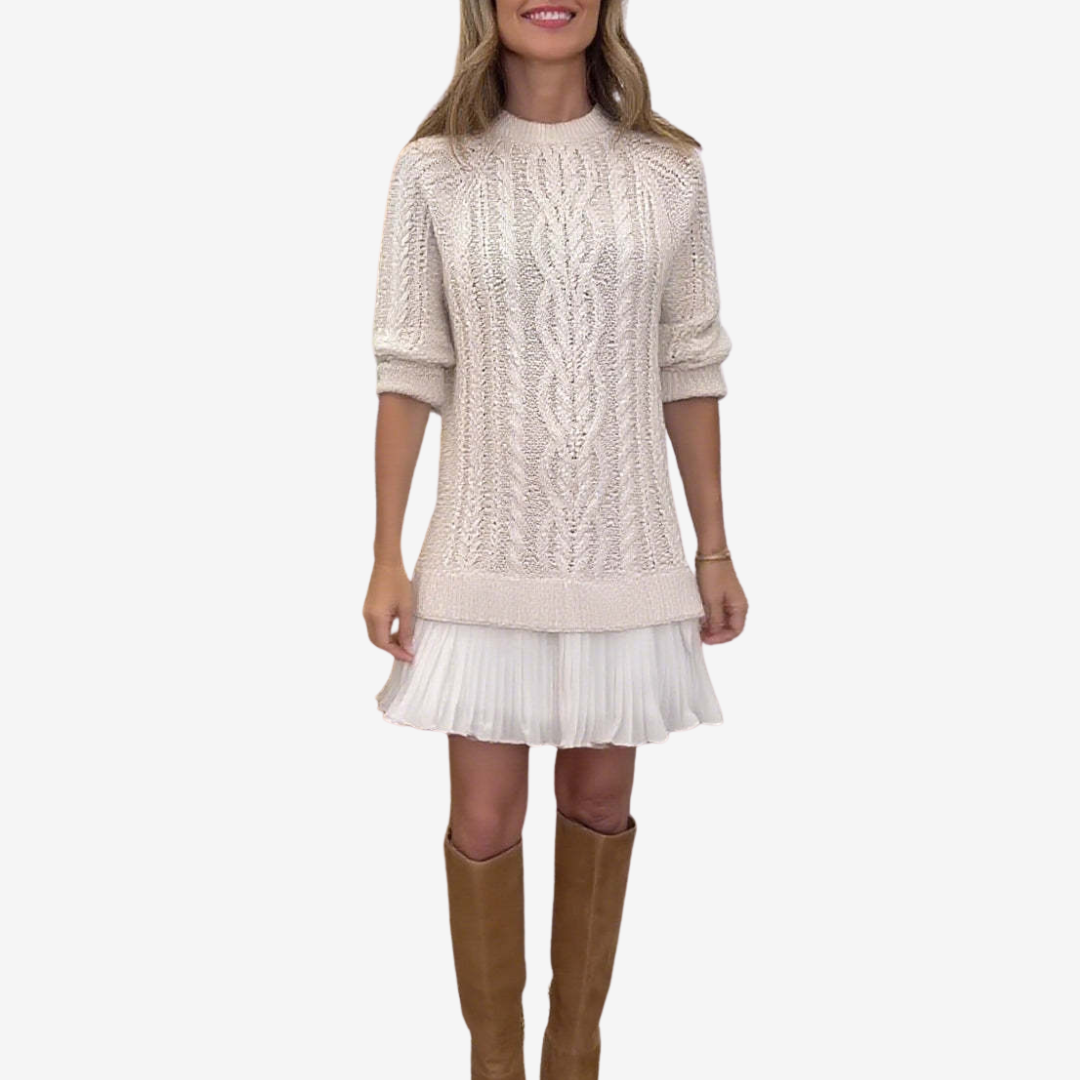 Della Women Ribbed Knit Sweater Dress