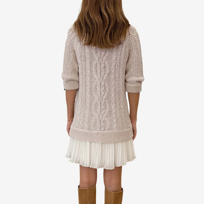 Della Women Ribbed Knit Sweater Dress