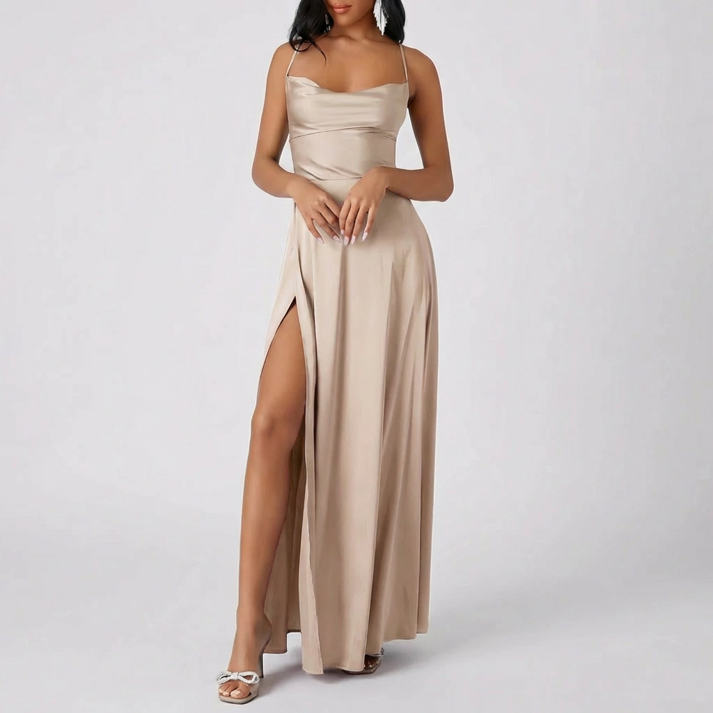 Eloise | Women Backless Satin Slip Dress