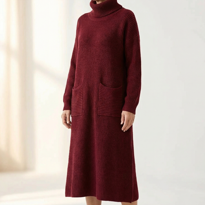 Elowen | Women Turtleneck Knit Sweater Dress