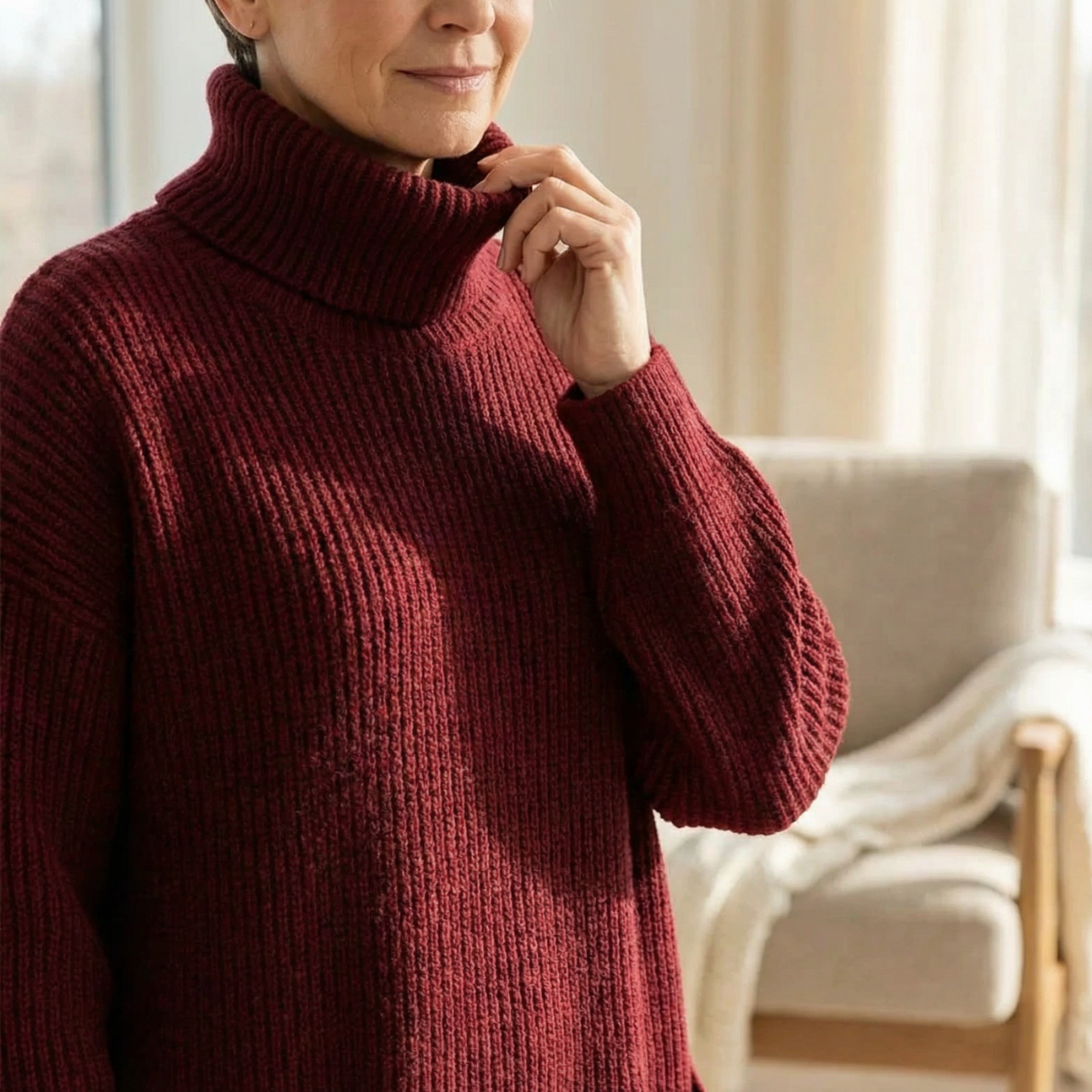 Elowen | Women Turtleneck Knit Sweater Dress