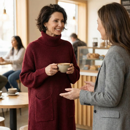 Elowen | Women Turtleneck Knit Sweater Dress