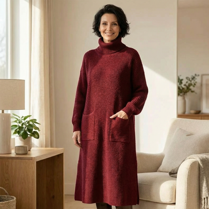Elowen | Women Turtleneck Knit Sweater Dress