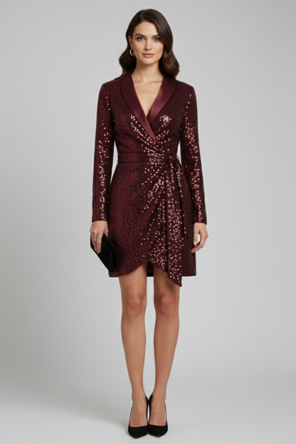 June | Women Wrap Sequin Dress