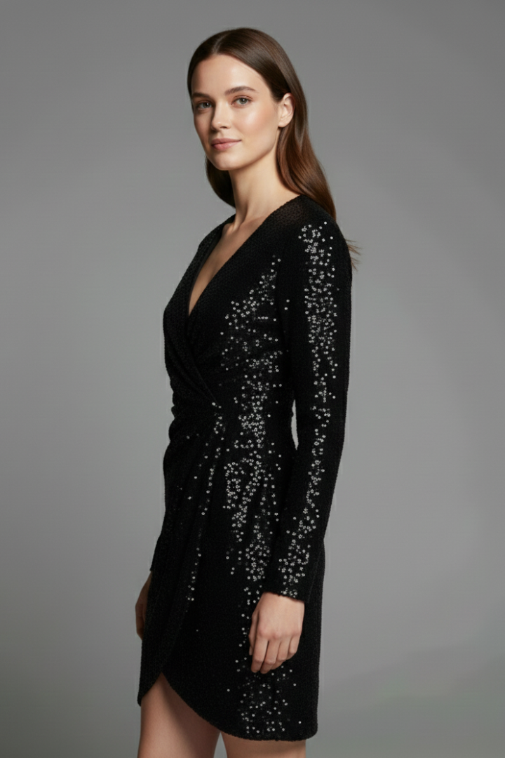 Lena | Women V Neck Sequin Dress