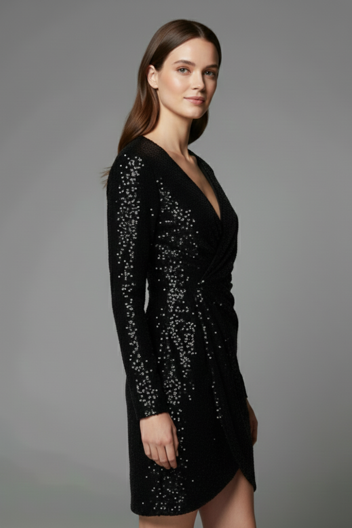 Lena | Women V Neck Sequin Dress