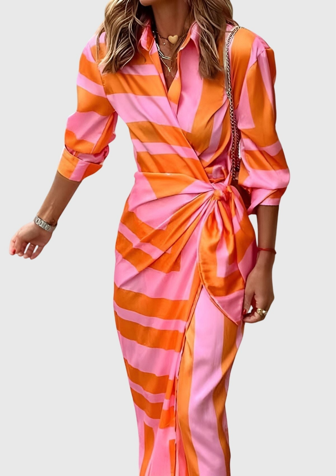 Lottie | Women Wrap Long Sleeve Midi Dress