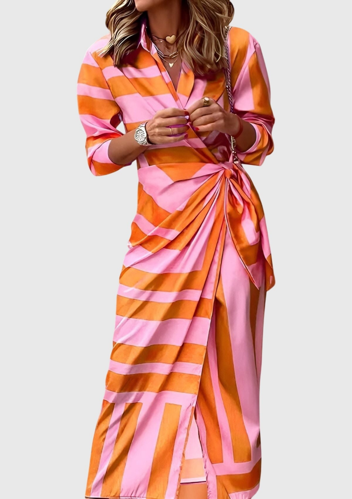 Lottie | Women Wrap Long Sleeve Midi Dress
