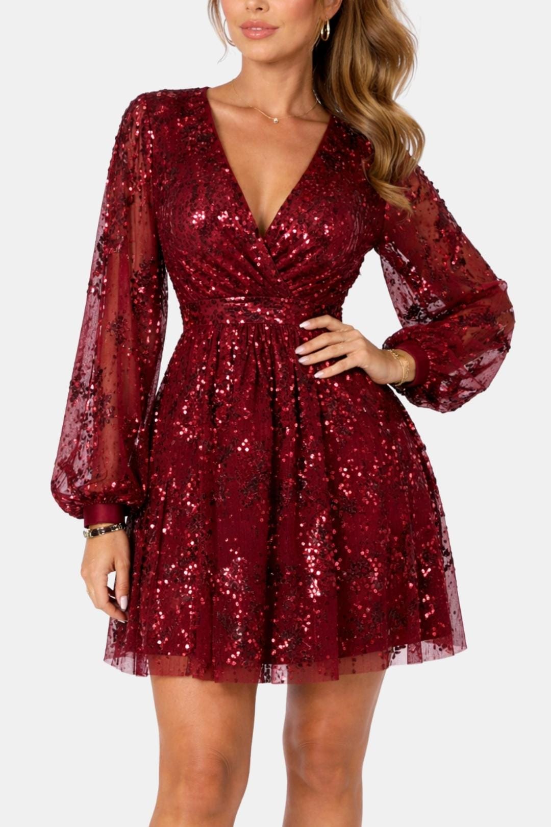Odette | Women Puff Sleeve Sequin Dress