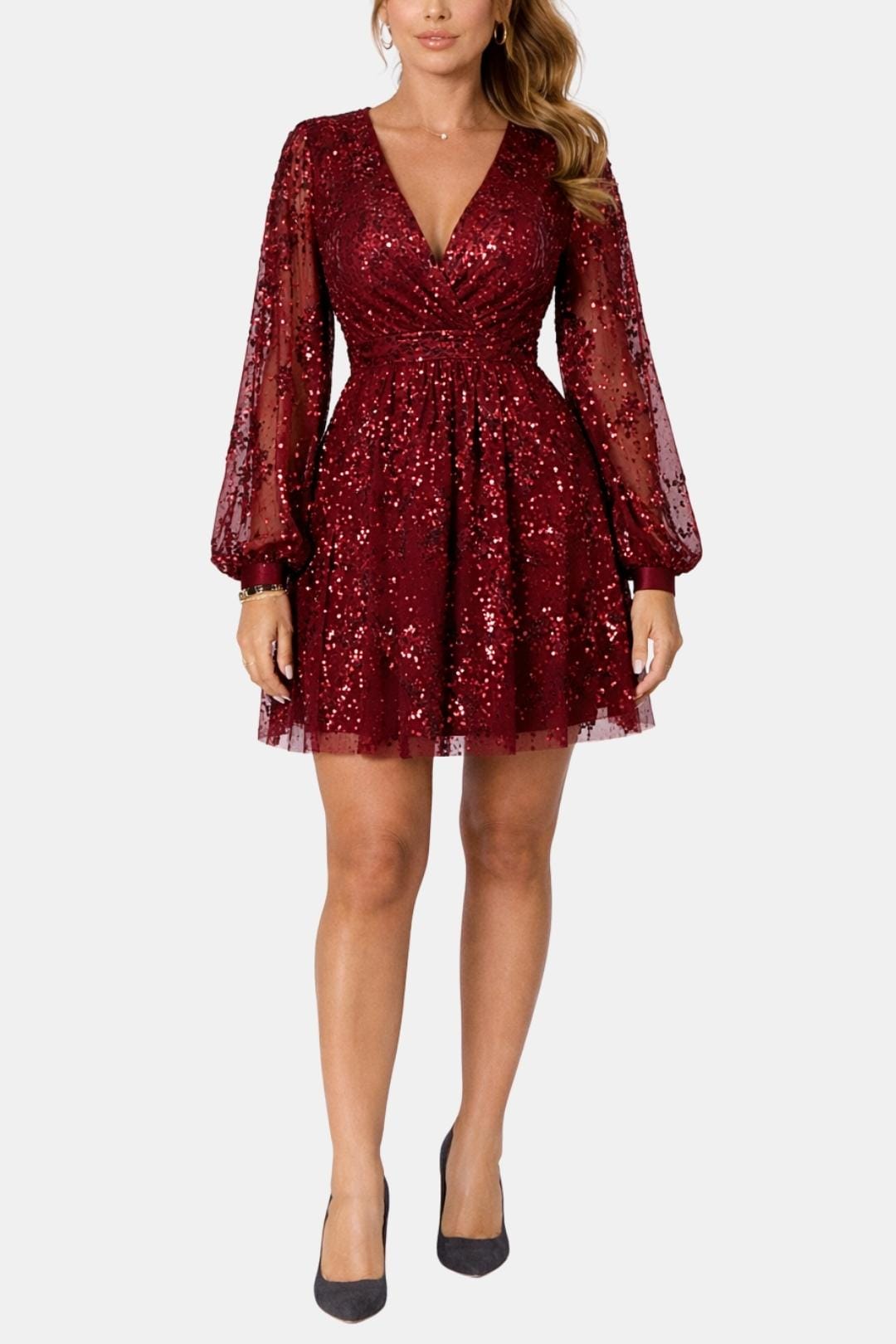Odette | Women Puff Sleeve Sequin Dress