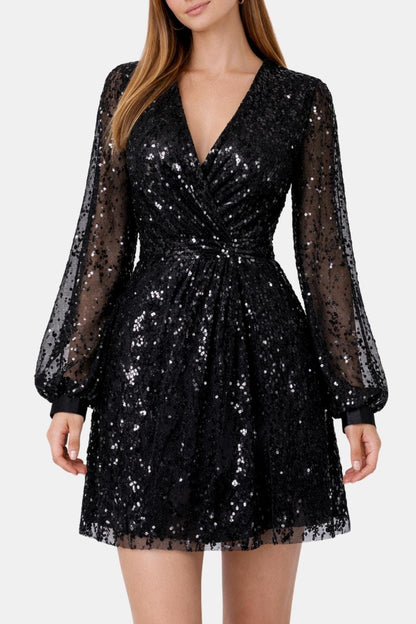 Odette | Women Puff Sleeve Sequin Dress
