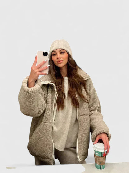 Olive | Women Teddy Coat
